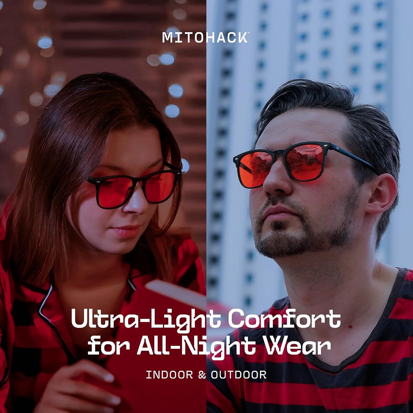 Blue Light Glasses Men & Women ULTRALIGHT - Blue Light Blocking Glasses Men Bluelight Glasses - Blue Light Blocking Glasses Women anti Blue Light Glasses Red Light Glasses - Biohacker Red Lens