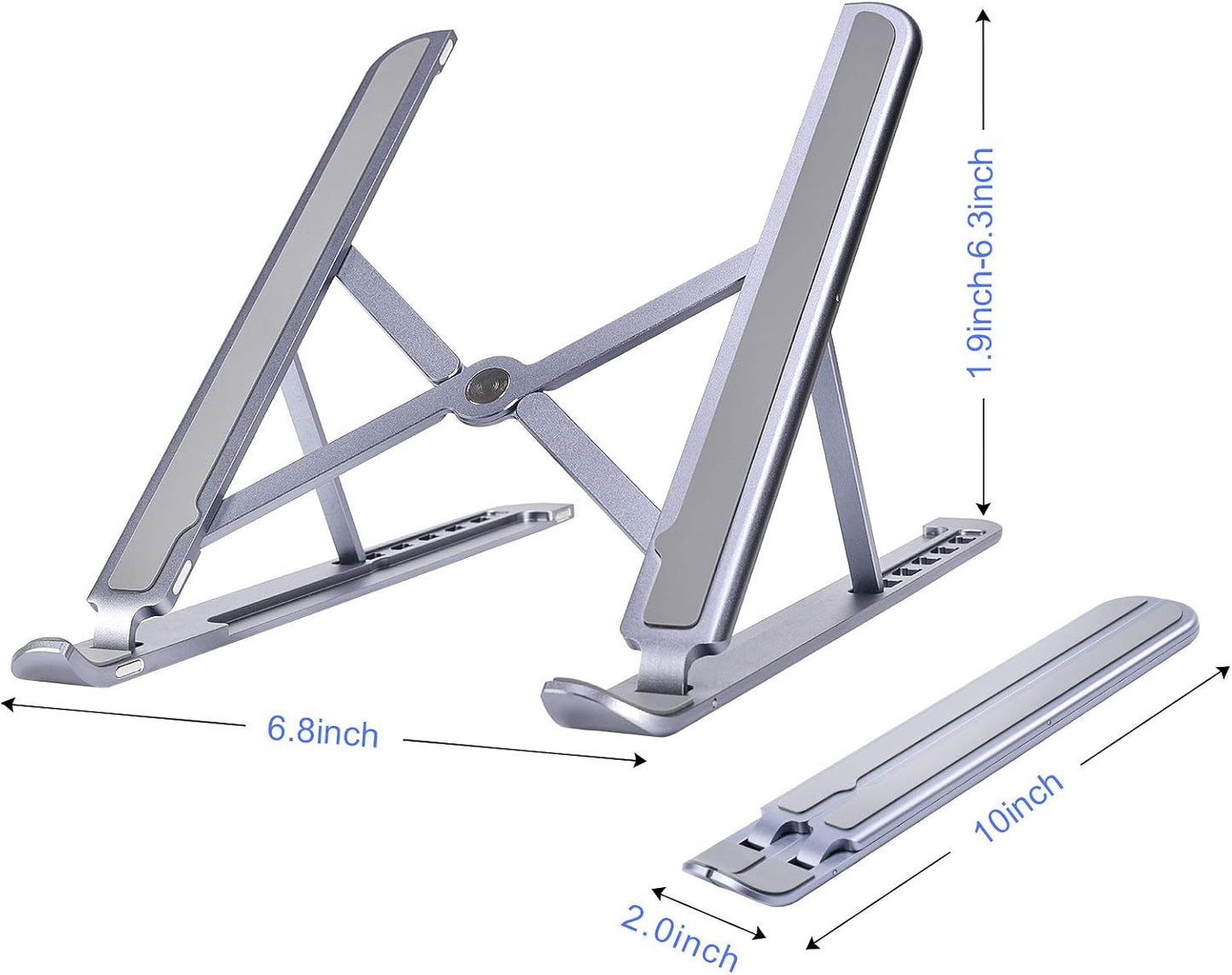 Laptop Ständer, Aluminium Laptop Stand Höhenverstellbar Mit Spezielles Magnetisches Design, Faltbarer Notebook Ständer Kompatibel Mit Laptops 10-15,6 Zoll (Space Grey)