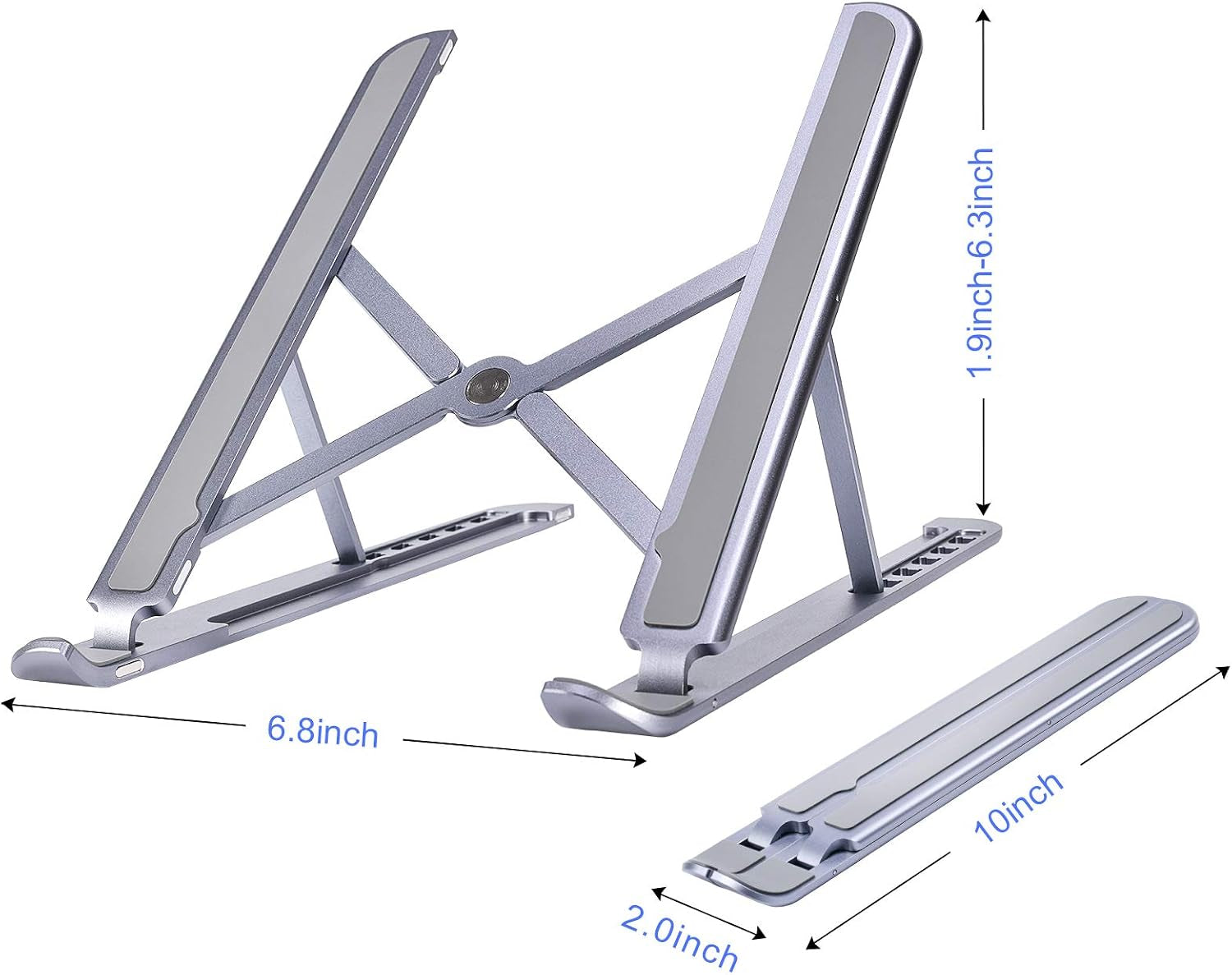 Laptop Ständer, Aluminium Laptop Stand Höhenverstellbar Mit Spezielles Magnetisches Design, Faltbarer Notebook Ständer Kompatibel Mit Laptops 10-15,6 Zoll (Space Grey)