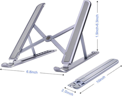 Laptop Ständer, Aluminium Laptop Stand Höhenverstellbar Mit Spezielles Magnetisches Design, Faltbarer Notebook Ständer Kompatibel Mit Laptops 10-15,6 Zoll (Space Grey)