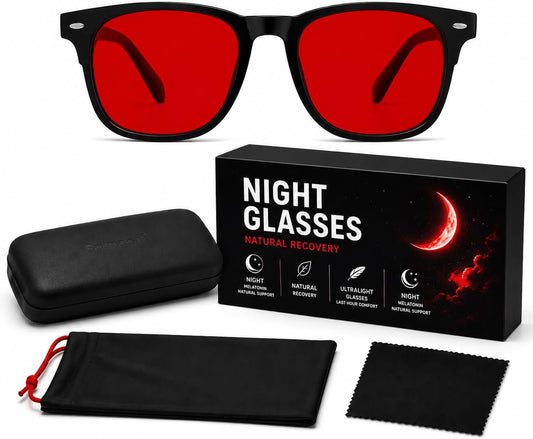 Blue Light Glasses Men & Women ULTRALIGHT - Blue Light Blocking Glasses Men Bluelight Glasses - Blue Light Blocking Glasses Women anti Blue Light Glasses Red Light Glasses - Biohacker Red Lens