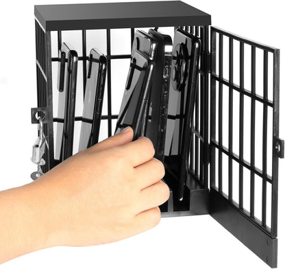 Cell Phone Jail Lock Box, Mobile Phones Prison Lockable Cage for Classroom Family Time Party