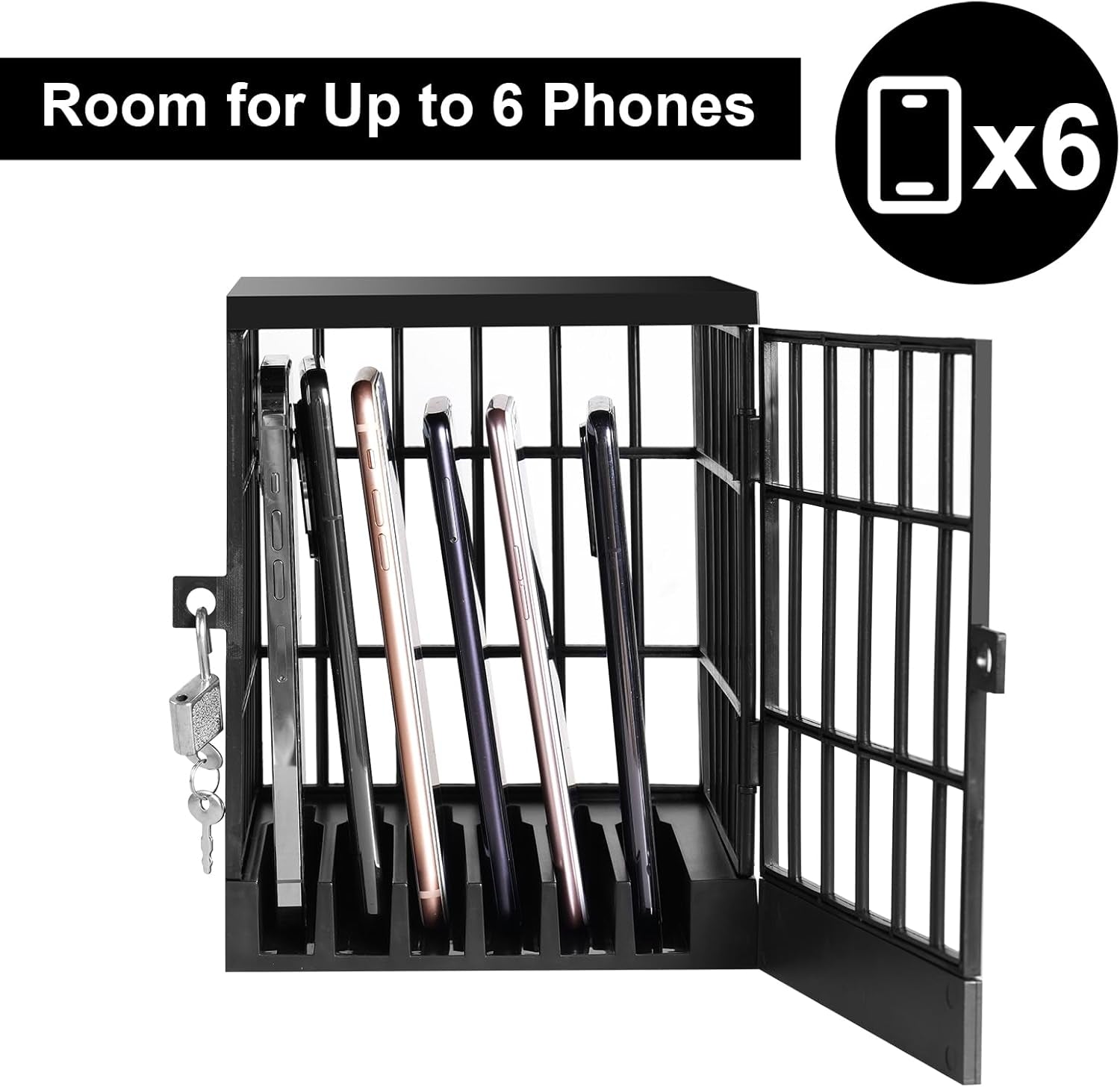 Cell Phone Jail Lock Box, Mobile Phones Prison Lockable Cage for Classroom Family Time Party