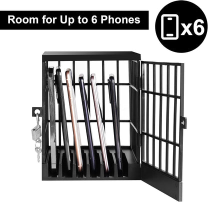 Cell Phone Jail Lock Box, Mobile Phones Prison Lockable Cage for Classroom Family Time Party