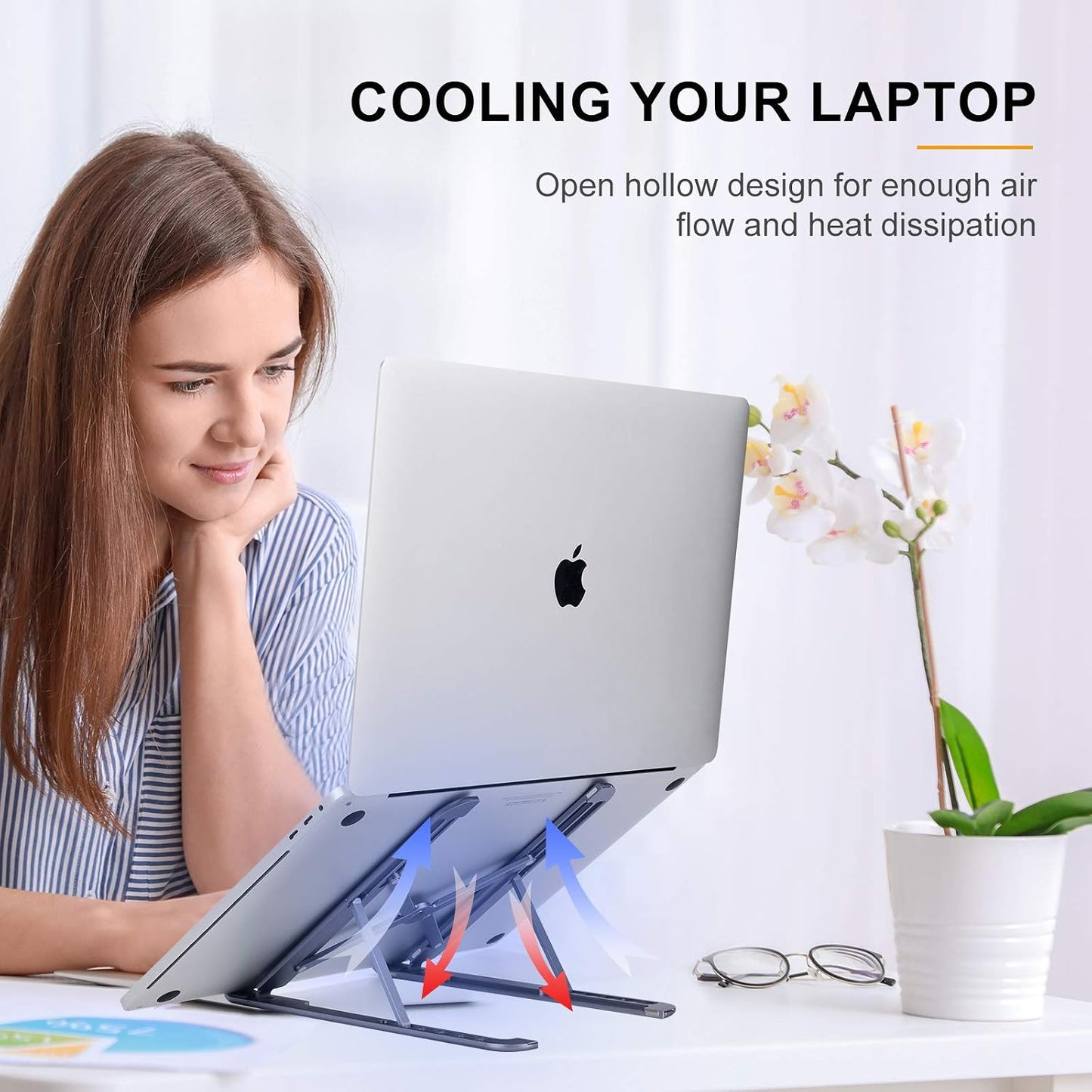 Laptop Ständer, Aluminium Laptop Stand Höhenverstellbar Mit Spezielles Magnetisches Design, Faltbarer Notebook Ständer Kompatibel Mit Laptops 10-15,6 Zoll (Space Grey)