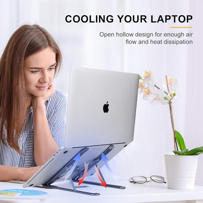 Laptop Ständer, Aluminium Laptop Stand Höhenverstellbar Mit Spezielles Magnetisches Design, Faltbarer Notebook Ständer Kompatibel Mit Laptops 10-15,6 Zoll (Space Grey)