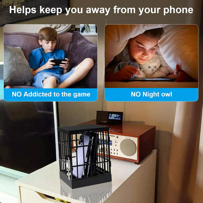 Cell Phone Jail Lock Box, Mobile Phones Prison Lockable Cage for Classroom Family Time Party