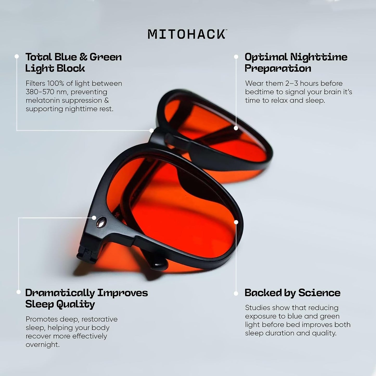 Blue Light Glasses Men & Women ULTRALIGHT - Blue Light Blocking Glasses Men Bluelight Glasses - Blue Light Blocking Glasses Women anti Blue Light Glasses Red Light Glasses - Biohacker Red Lens
