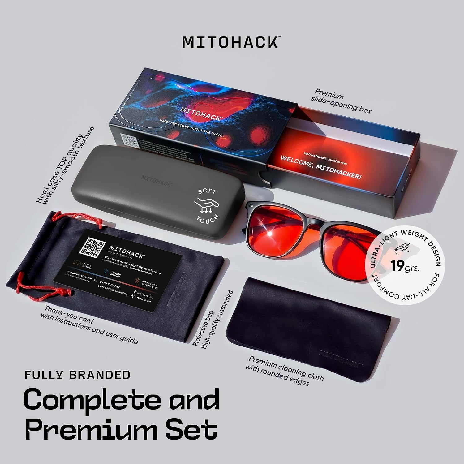 Blue Light Glasses Men & Women ULTRALIGHT - Blue Light Blocking Glasses Men Bluelight Glasses - Blue Light Blocking Glasses Women anti Blue Light Glasses Red Light Glasses - Biohacker Red Lens