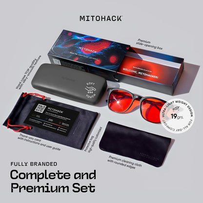 Blue Light Glasses Men & Women ULTRALIGHT - Blue Light Blocking Glasses Men Bluelight Glasses - Blue Light Blocking Glasses Women anti Blue Light Glasses Red Light Glasses - Biohacker Red Lens